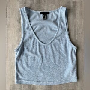 FOREVER 21 Light Blue Sleeveless Scoop Neck Tank Top Size Medium